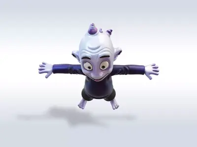 Cheerful Ghost Boy Character Halloween 3D model