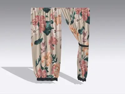 Curtain Low-poly 3D model