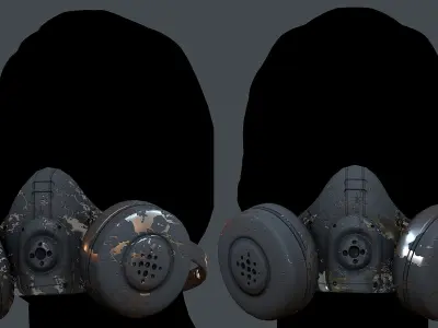 Gas mask helmet 3d model scifi Low-poly Low-poly 3D model Low-poly 3D model