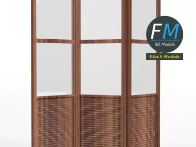 Folding screen panel room divider 3D model