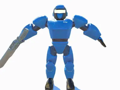 Robo Soldier Full Unity Package Desktop and  Mobile Controller  Low-poly 3D model