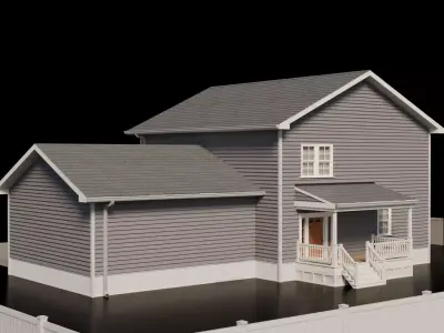American Cottage House 1 Low-poly 3D model purchase