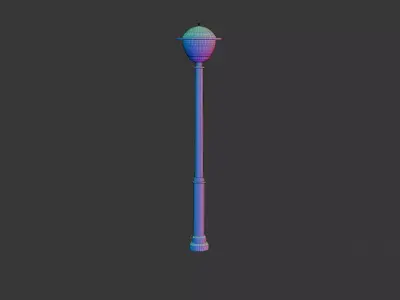 Low-Poly Street Lamp Game Ready  PBR Textures  Optimized Free low-poly 3D model