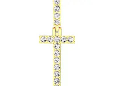 Alphabet T-letter single row pendant 3D print model