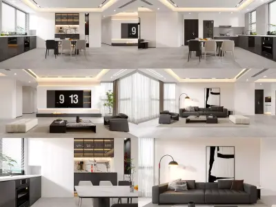 Classic Sitting Room Low-poly 3D model