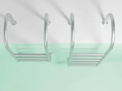 PBR Low Poly Pool Ladder Free low-poly 3D model