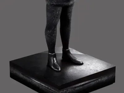 Statue A Surge of Power Jen Reid Low-poly 3D model