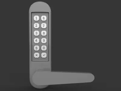 Door Handle with Combination Lock  3D model