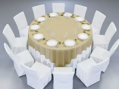 Round Table Chair 3D model