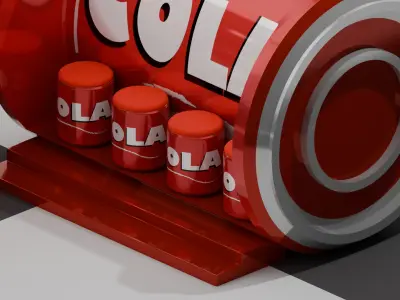 Cola Booth Display 3D model