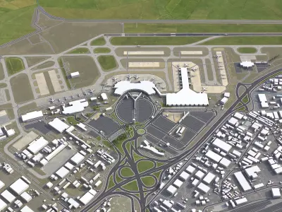 Algiers - Houari Boumediene Airport - ALG Low-poly 3D model
