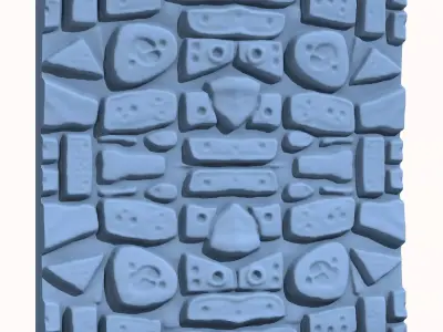 Seamless Primitive Schist Wall Section 3D print model purchase