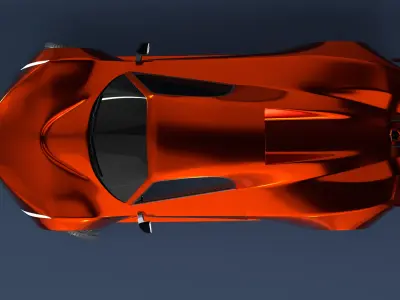 High Performance Sports Car 3D Model  Blender Shaded Low-poly 3D model