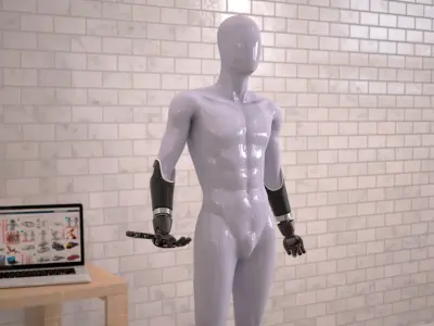  Brain Controlled Prosthetic Arms Rigged for Cinema 4D 