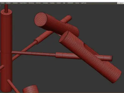 Rainer Chandelier white Low-poly 3D model