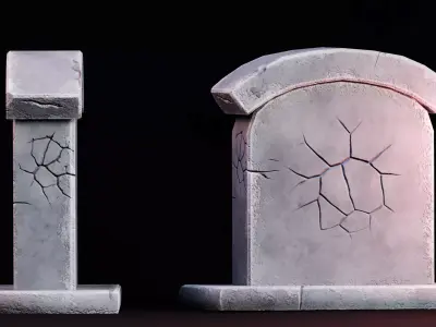 Stylized Halloween Props - Grave Low-poly 3D model