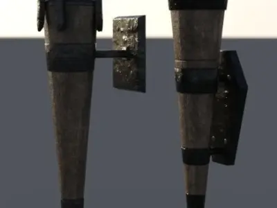 torchs old medieval Low-poly 3D model