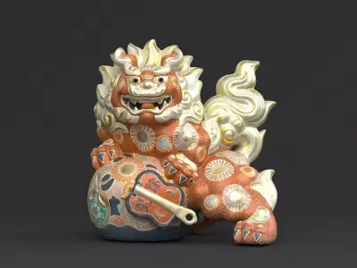 Japanese Lion 3d print model 3D model