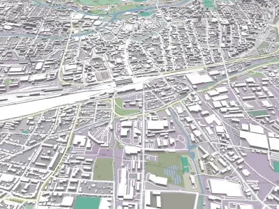 Cityscape Ceske Budejovice Czech Republic 3D model