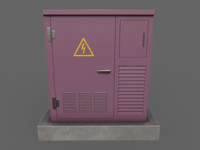 PBR Electric Box Magenta Low-poly 3D model