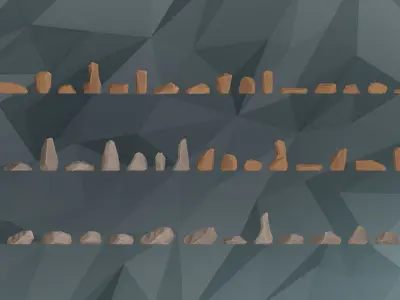 Low poly rock models Low-poly 3D model