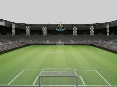 Newcastle United Football Stadium Low-poly 3D model