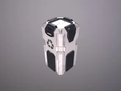 Garbage Container Sci-Fi Low-poly 3D model