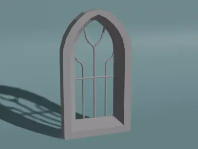 Window gothic Low-poly 3D model