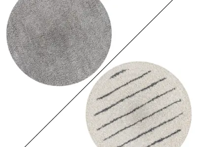 Round Rug Set 212 3D model