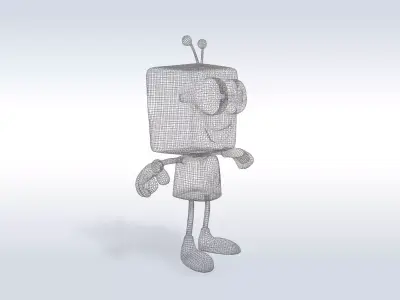 Cartoon character t stylized computer pc  3D model