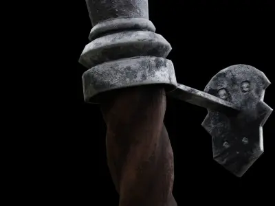 Torch medieval Prop PBR Free low-poly 3D model