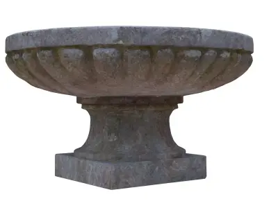 Traditional Chinese Lotus-shaped Stone Column Base Low-poly 3D model