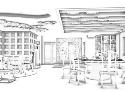 Business Restaurant - Coffee - Banquet  36 3D model
