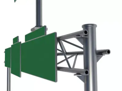 Highway Sign Collection 3D model