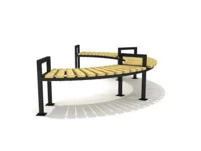  Airport Park Bench 07 3D model