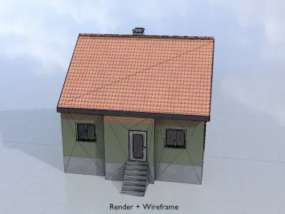 Modern single-family house version 6 R Low-poly 3D model