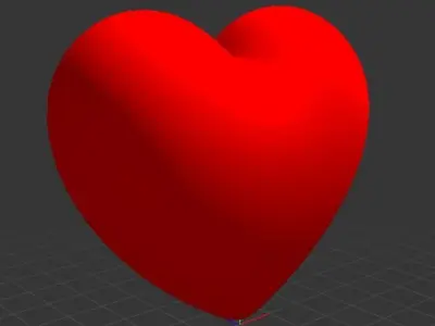 red heart 3D model