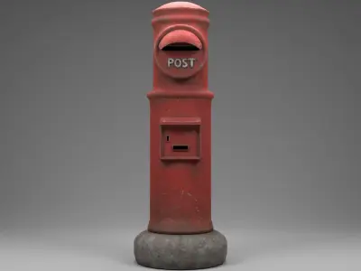 POSTBOX post box Low-poly 3D model