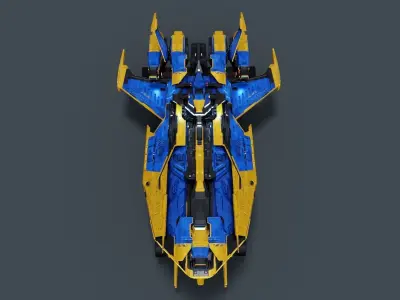 Space ship Low-poly 3D model 9