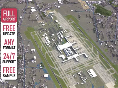 Hangzhou - 3D Airport Model Low-poly 3D model