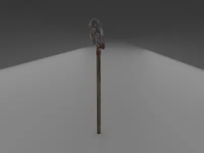 Shovel wooden stick with light shining Free low-poly 3D model