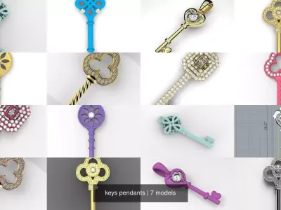 keys pendants 3D Model Pack