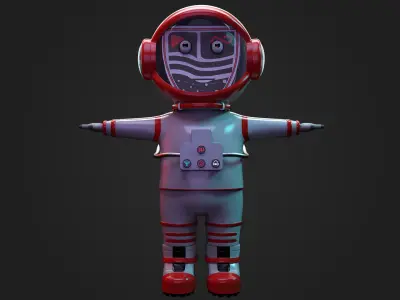 Stylized Cartoon Astronaut Character 3D model