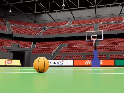 Basketball Arena Stadium Interior Low-poly 3D model