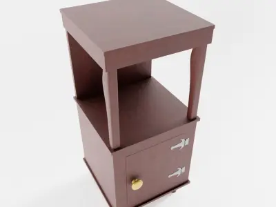 Antique Bedside Table Low-poly 3D model
