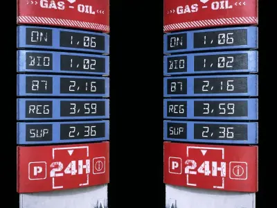 Fuel Price Display Low-poly 3D model