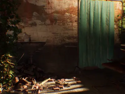 Abandoned Hospital 46 Assets Low-poly 3D model