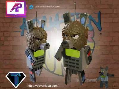 ATHF Allen Universal Remonster and Oil Drippy 3D print model