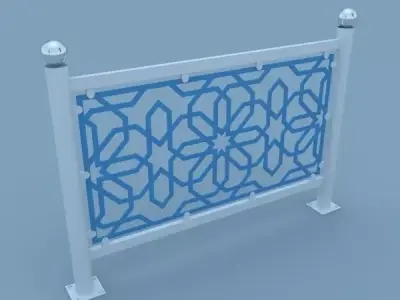 Traditional Moroccan Street Fence 3D model