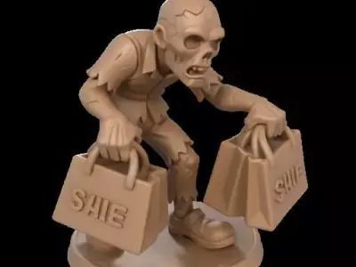 Black Friday Zombie Shopper Free 3D print model